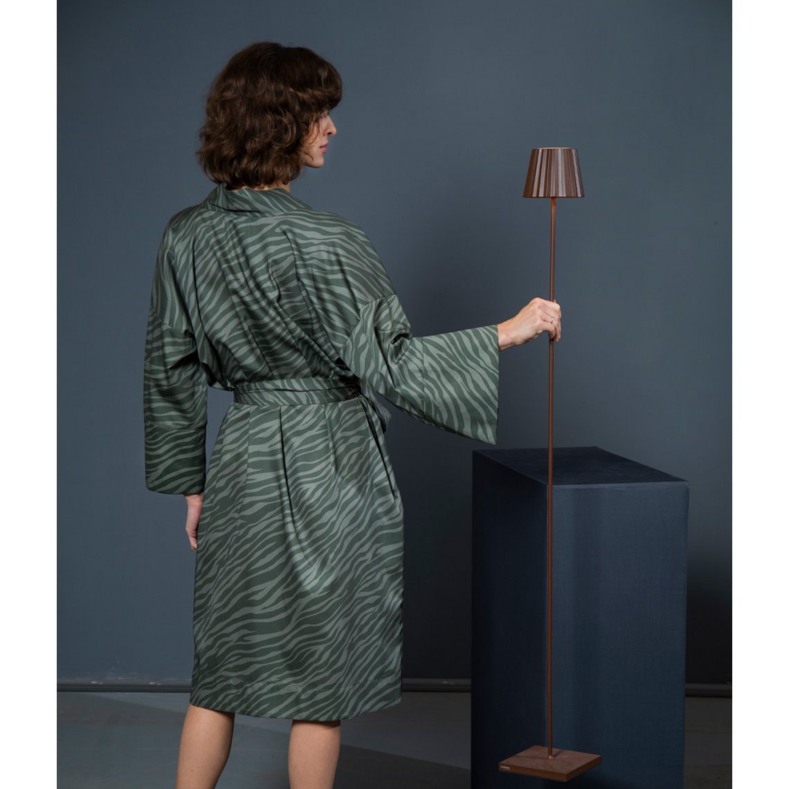 Bathrobe Kimono Zebra Moss