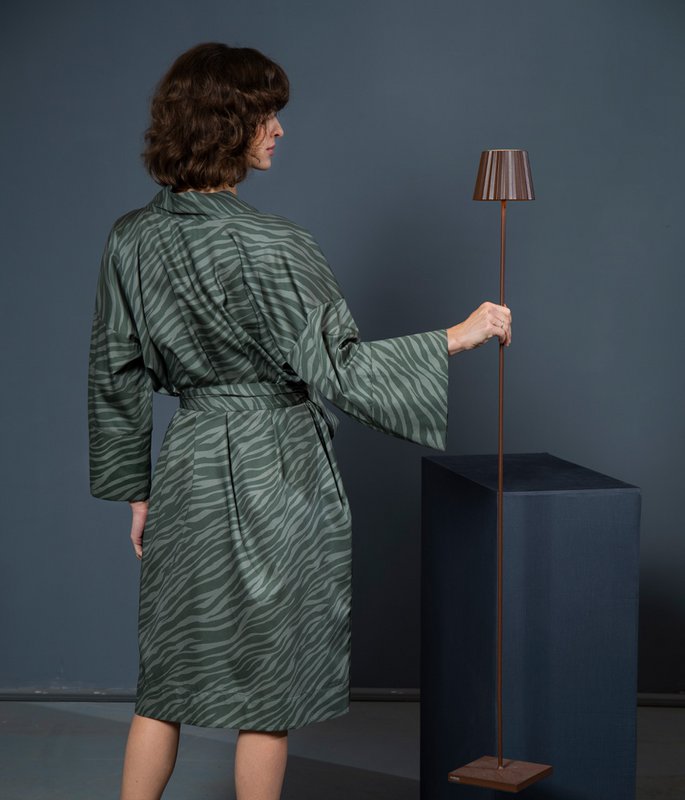 Bathrobe Kimono Zebra Moss