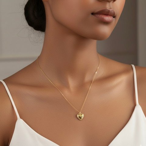 Sweet Heart – Collier coeur doré imperméable