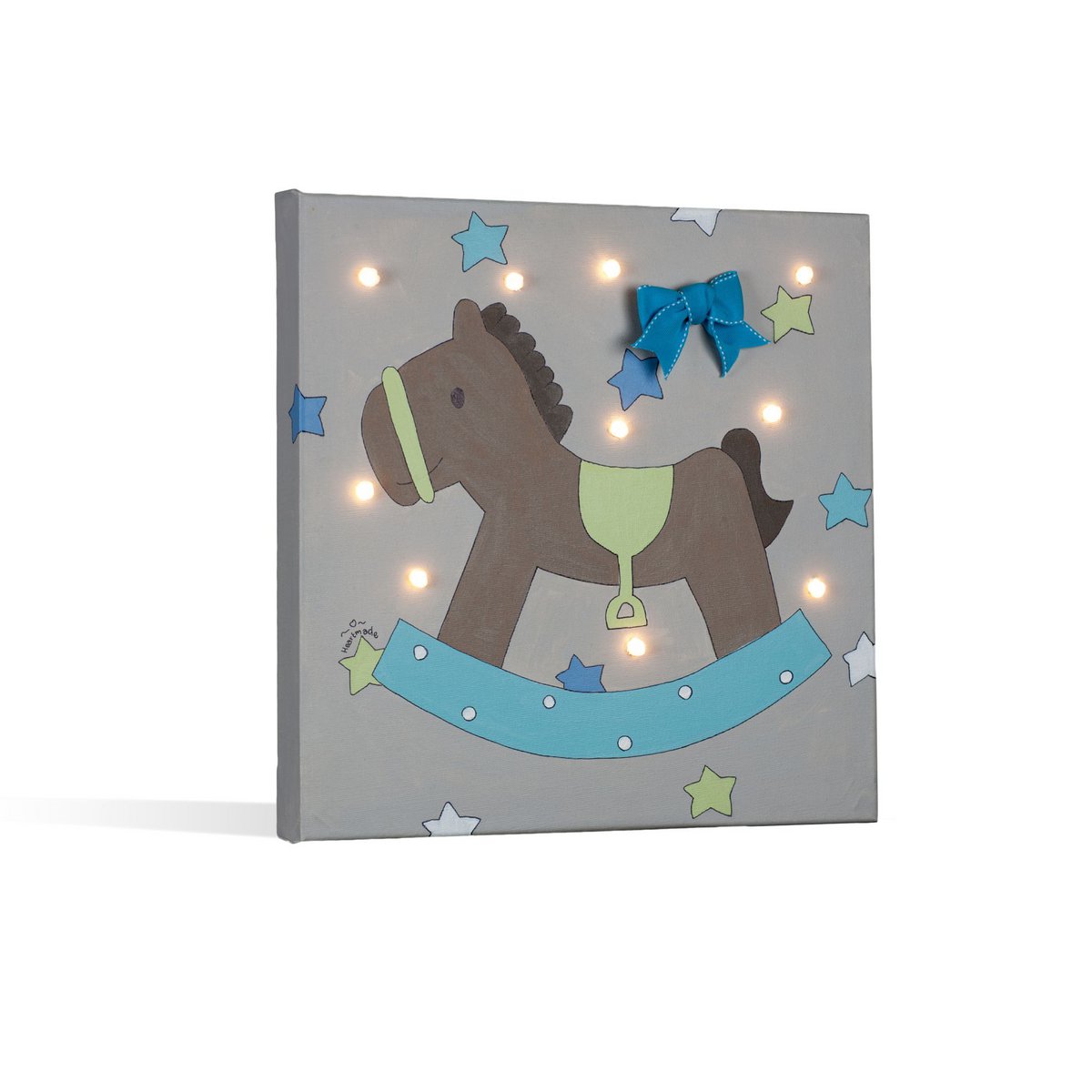 Schaukelpferd Junge Led Light Canvas