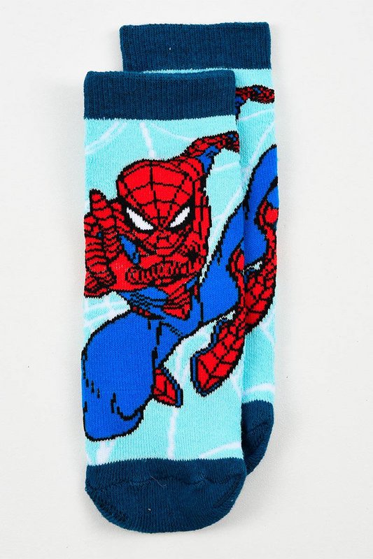 Lot von 96 Einheiten | Rutschfeste Spiderman-Frottee-Socken für Kinder | Offiziell lizenzierte Produkte | SUN CITY-Gruppe