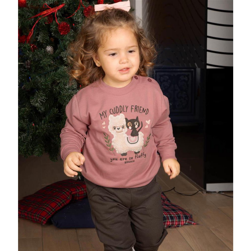 Set aus Sweatshirt und Jogginghose mit kleinem Lama