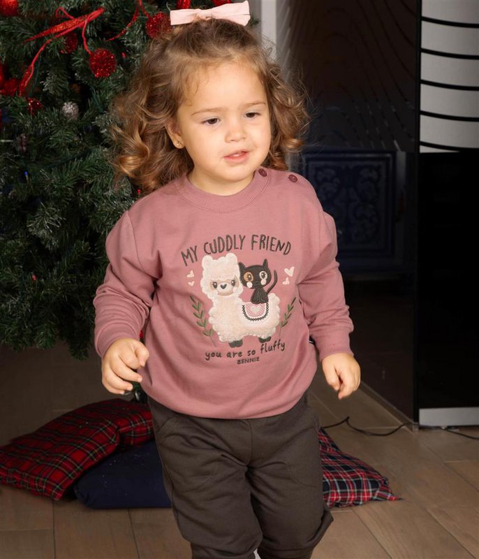Set aus Sweatshirt und Jogginghose mit kleinem Lama