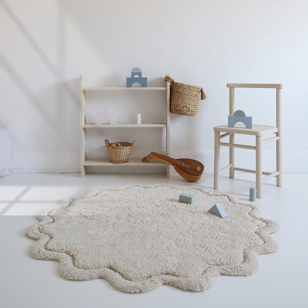 Waschbarer Kinderteppich aus Baumwolle SWEET APRIL ECRU
