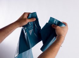 Recycelte Kordelzug-Müllsäcke 60l, Blauer Engel zertifiziert