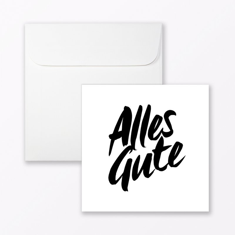 Glückwunschkarte "Alles Gute" quadratisch inkl. Umschlag