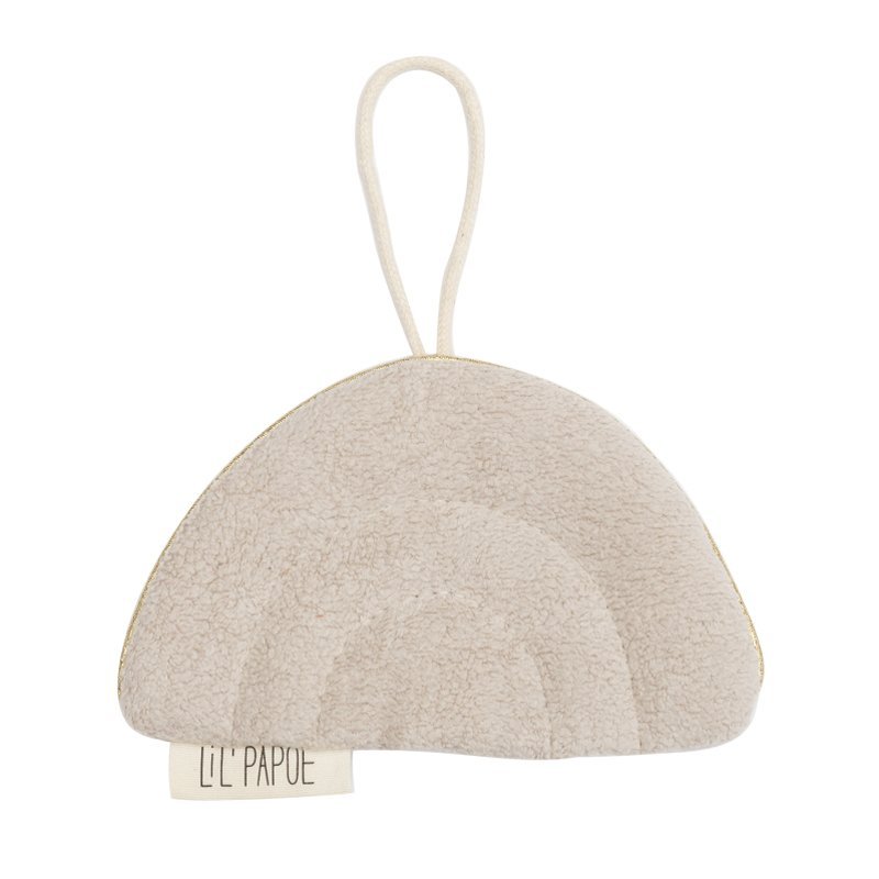 Crema de peluche arcoíris arrugada