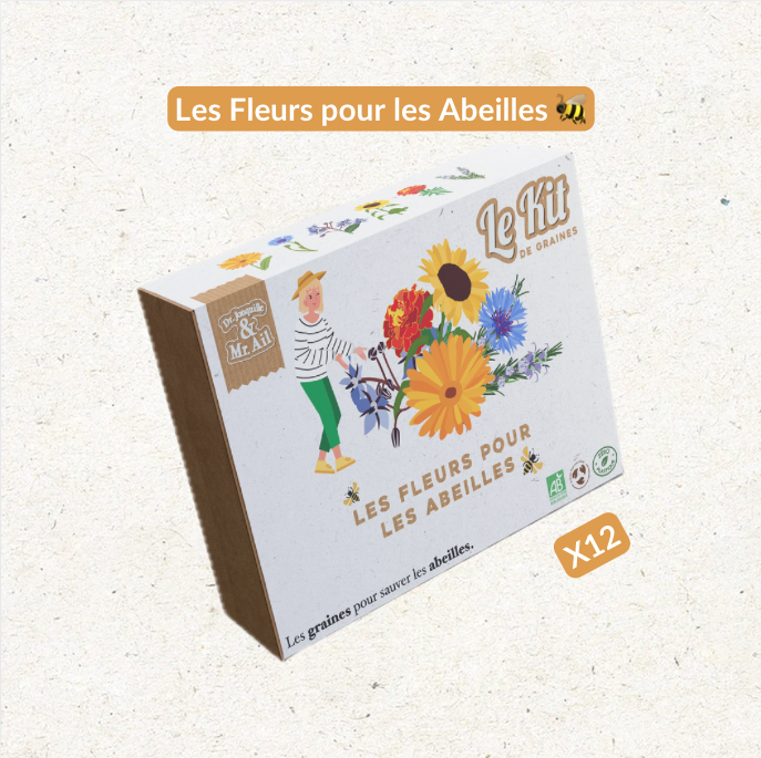 Fiori per Api - Kit giardinaggio tematico - Kit creativo - Fai da te - Regalo Natale