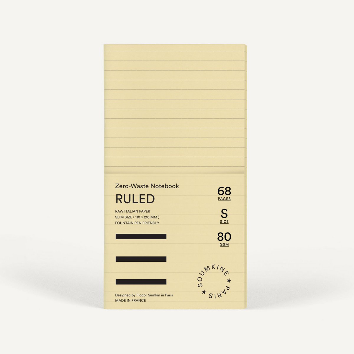Zero-Waste Notebook RULED — Vanilla Color