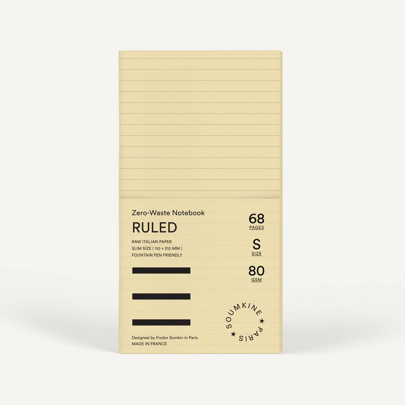 Zero-Waste Notebook RULED — Vanilla Color