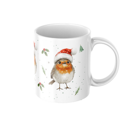 Prachtige kerstmok met schattig vogeltje - Robin Kerstmok