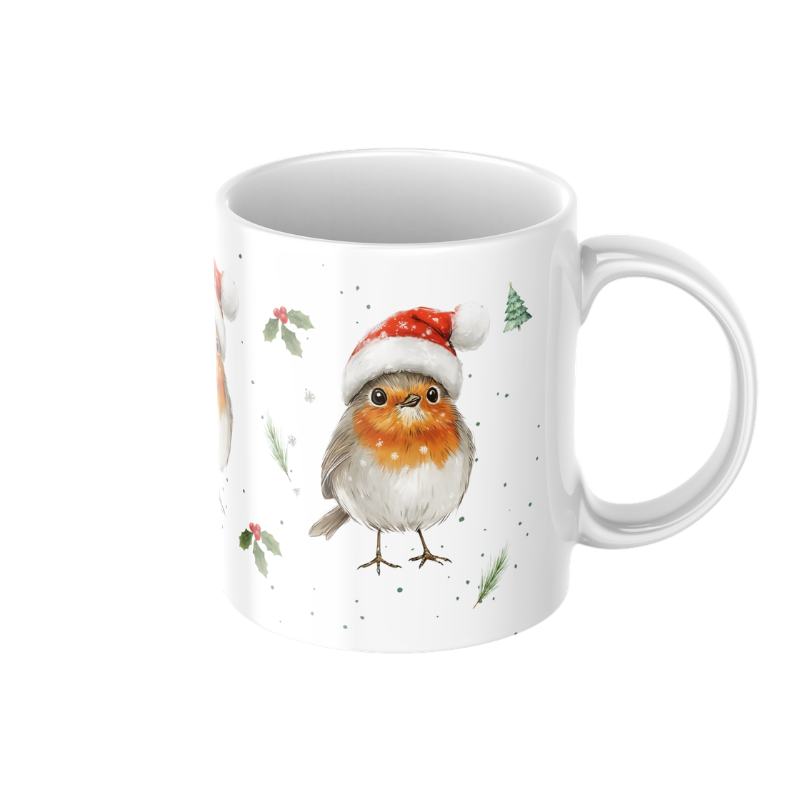 Prachtige kerstmok met schattig vogeltje - Robin Kerstmok