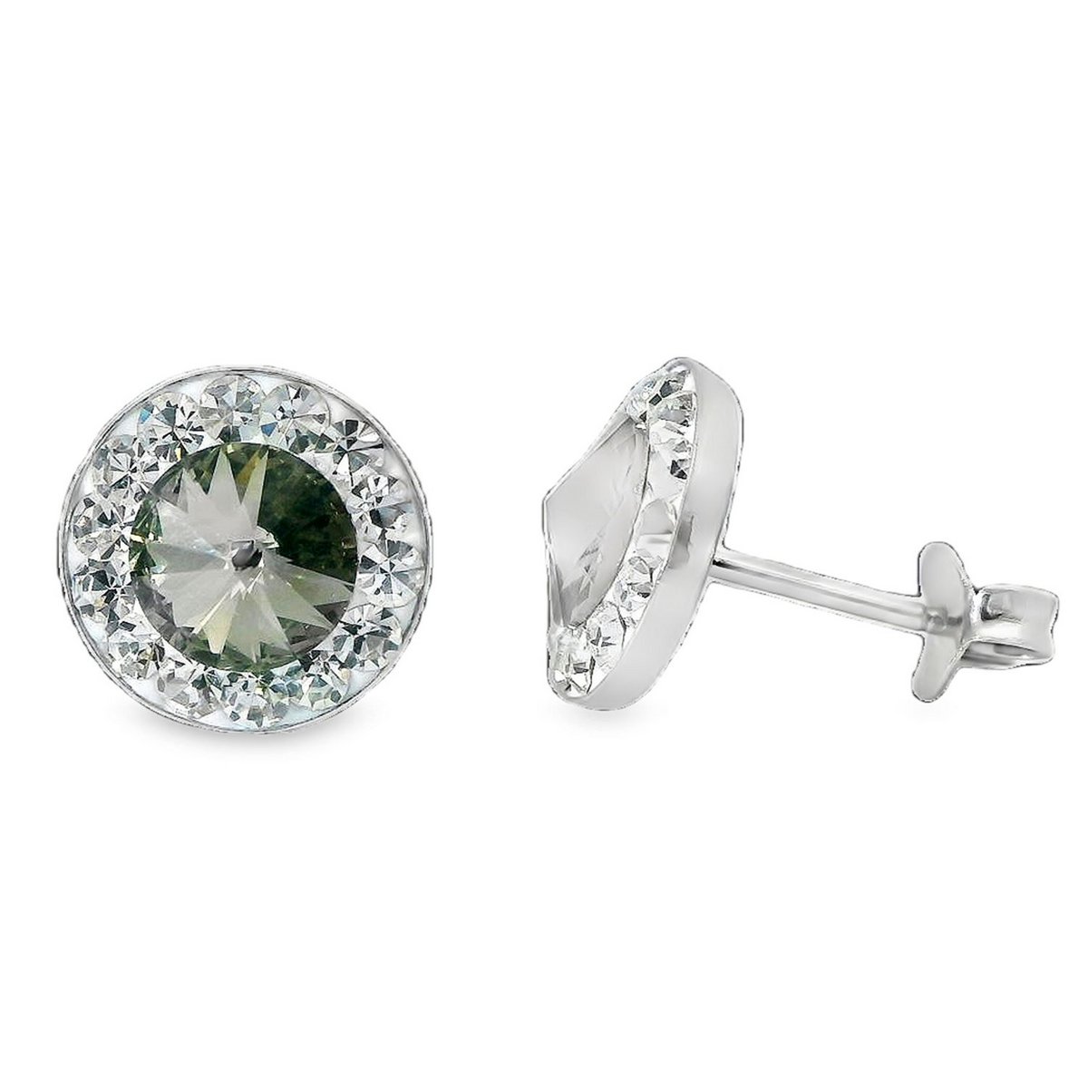 Stud earrings Letizia 925 silver black diamond