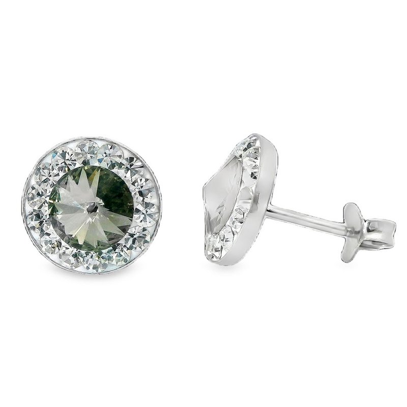 Stud earrings Letizia 925 silver black diamond