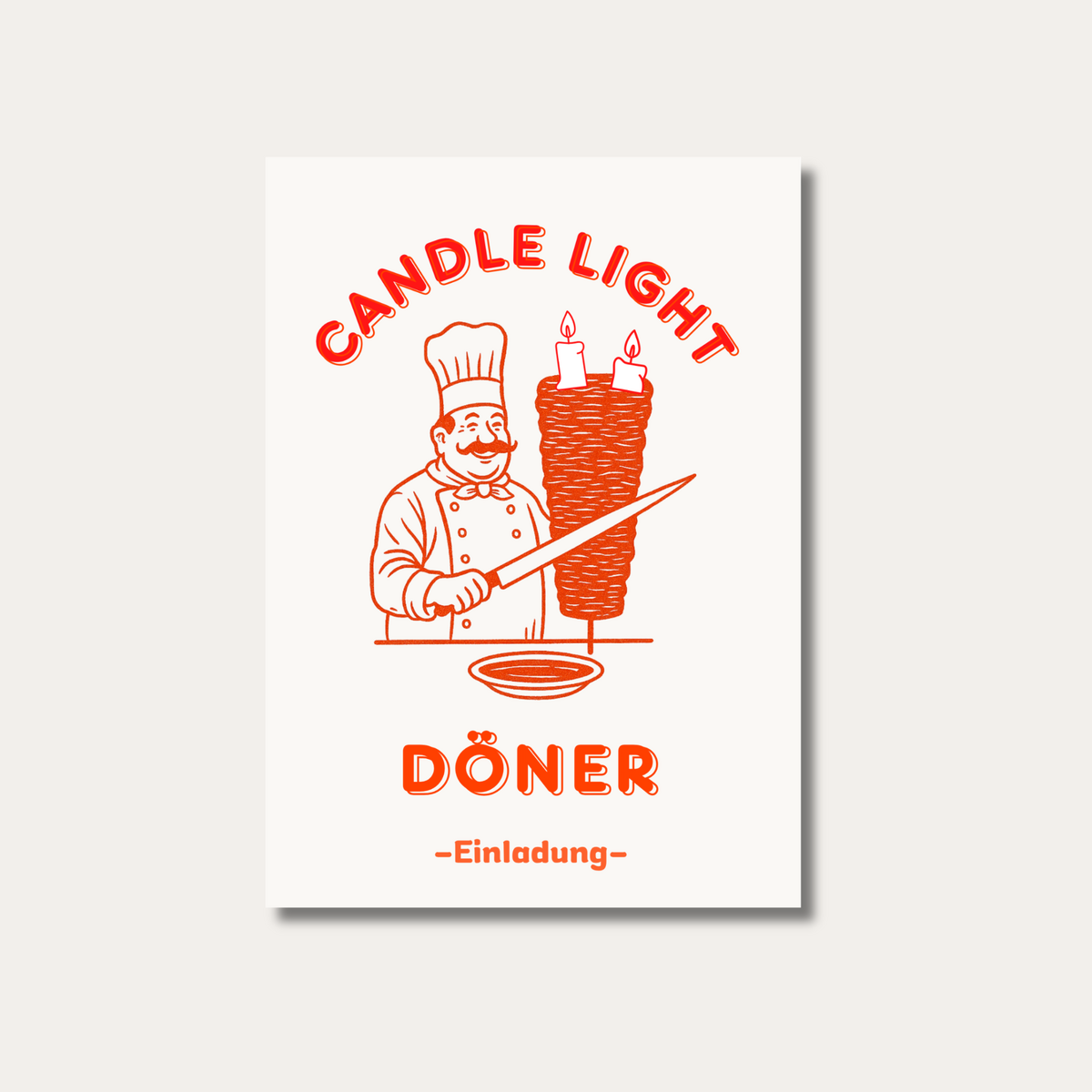 Ansichtkaart | Kaarslicht Döner® - uitnodiging