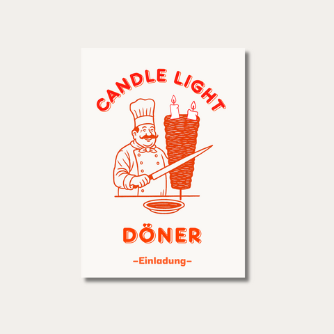 Ansichtkaart | Kaarslicht Döner® - uitnodiging