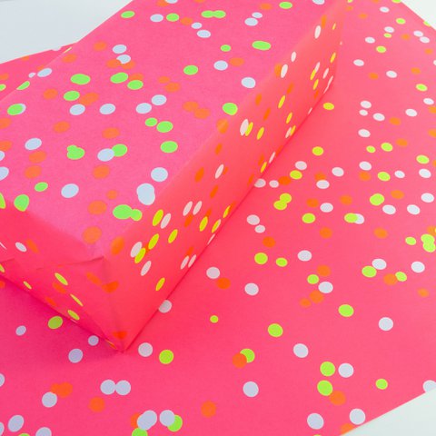 Wrapping paper “Neon Confetti” made from recycled paper