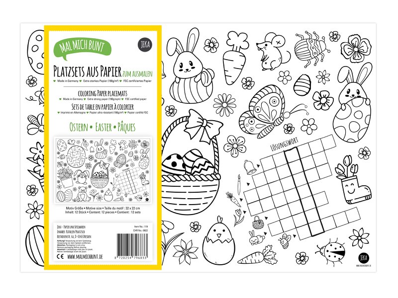 12 placemats to color in with an Easter motif