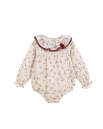 Rompertje met bloemenprint voor babymeisjes met pompondetail P72-11604042