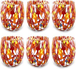 6 Big Colombina vand Big Colombine Bold og håndhåndet med Murrine di Murano, "I Colori di Murano" 435 Ml Line. Lavet i Italien