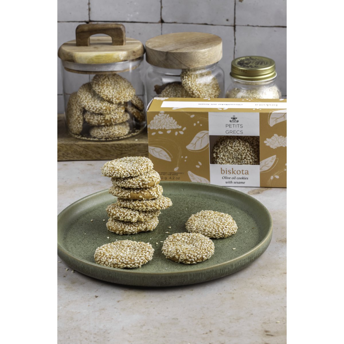 Biskota - Olive oil cookies with sesame