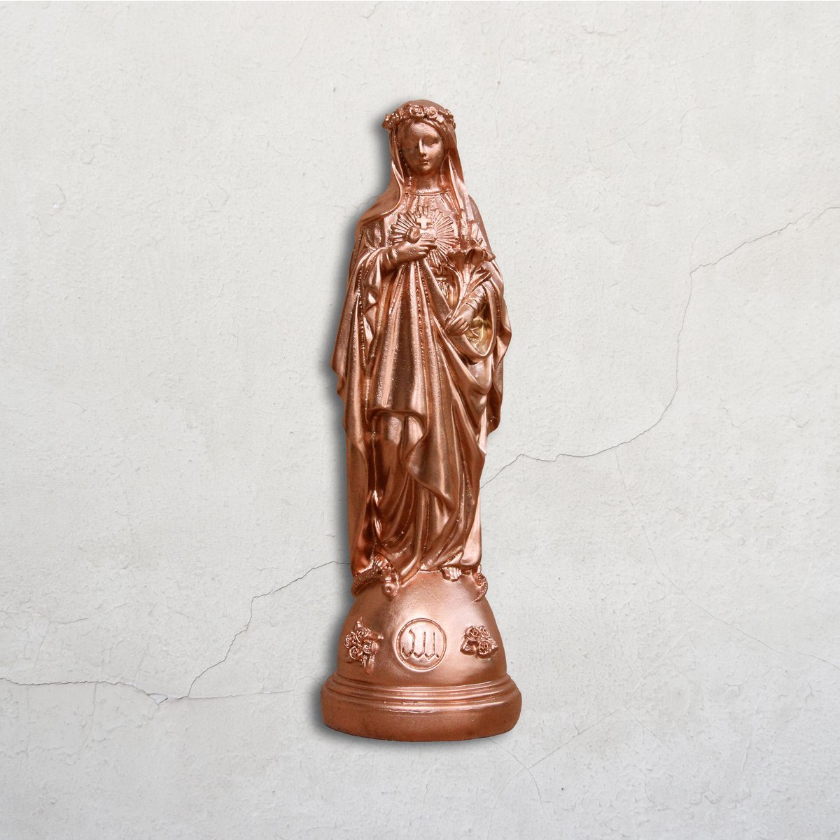 Statuette Mary med blomster