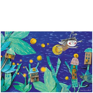 Vinyl mat for kids "Rita at night"