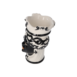 Weiß/schwarze Männerkopfvase aus Keramik, H 20 x Ø 14 cm
