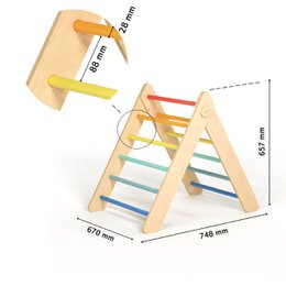 Großes Set - Pikler Dreieck + 2 Rutschen/Kletterleitern + Balancewippe