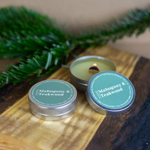 Mini-Duftkerzen aus Soja, Mahagoni und Teakholz