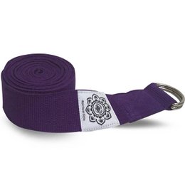 Fioletowa Bawełna Joga 8 Ft. Pasek z owiniętym 1,5 '' D-ringiem