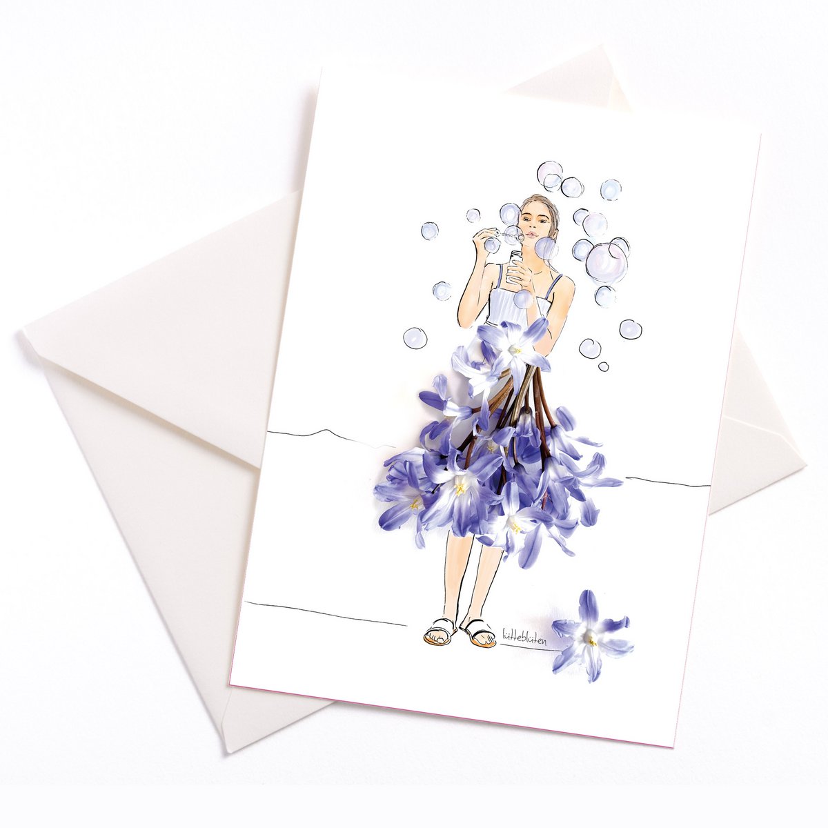Kaart met envelop | Dans van zeepbellen