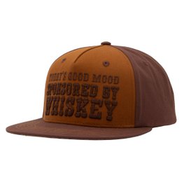 Flat Brim Cap 'Sponsored by Whiskey' in Braun