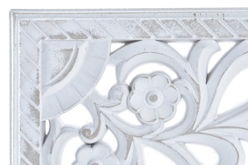 DÉCORATION MURALE MDF 60X1,5X30 DÉCAPAGE BLANC DP195123