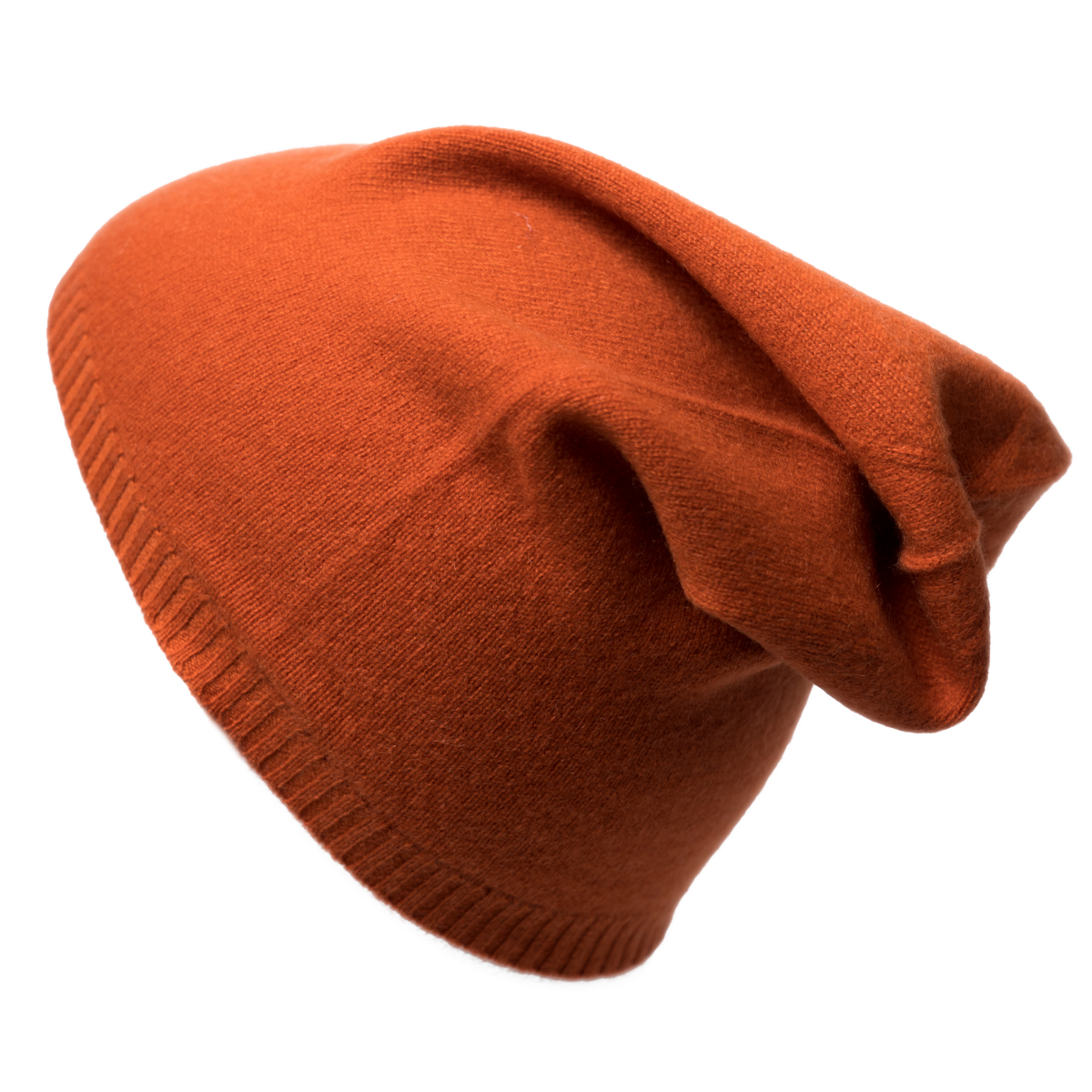 Muts met rand 100% kasjmier oranje