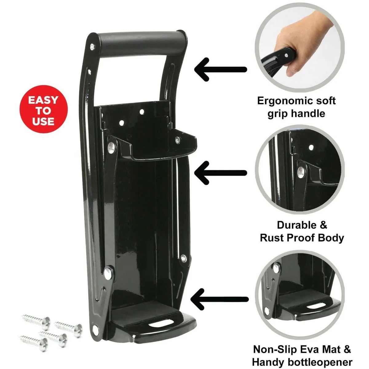 Wall-mounted Smasher for Cans and Bottles (Grey)