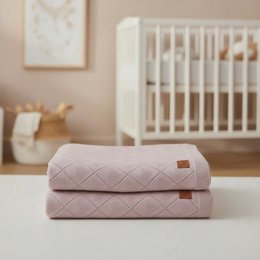 Nuvinokids® babytæppe, blød pink hjerter