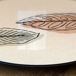 Wall circle Nature vertical Japandi - round painting - wall circle