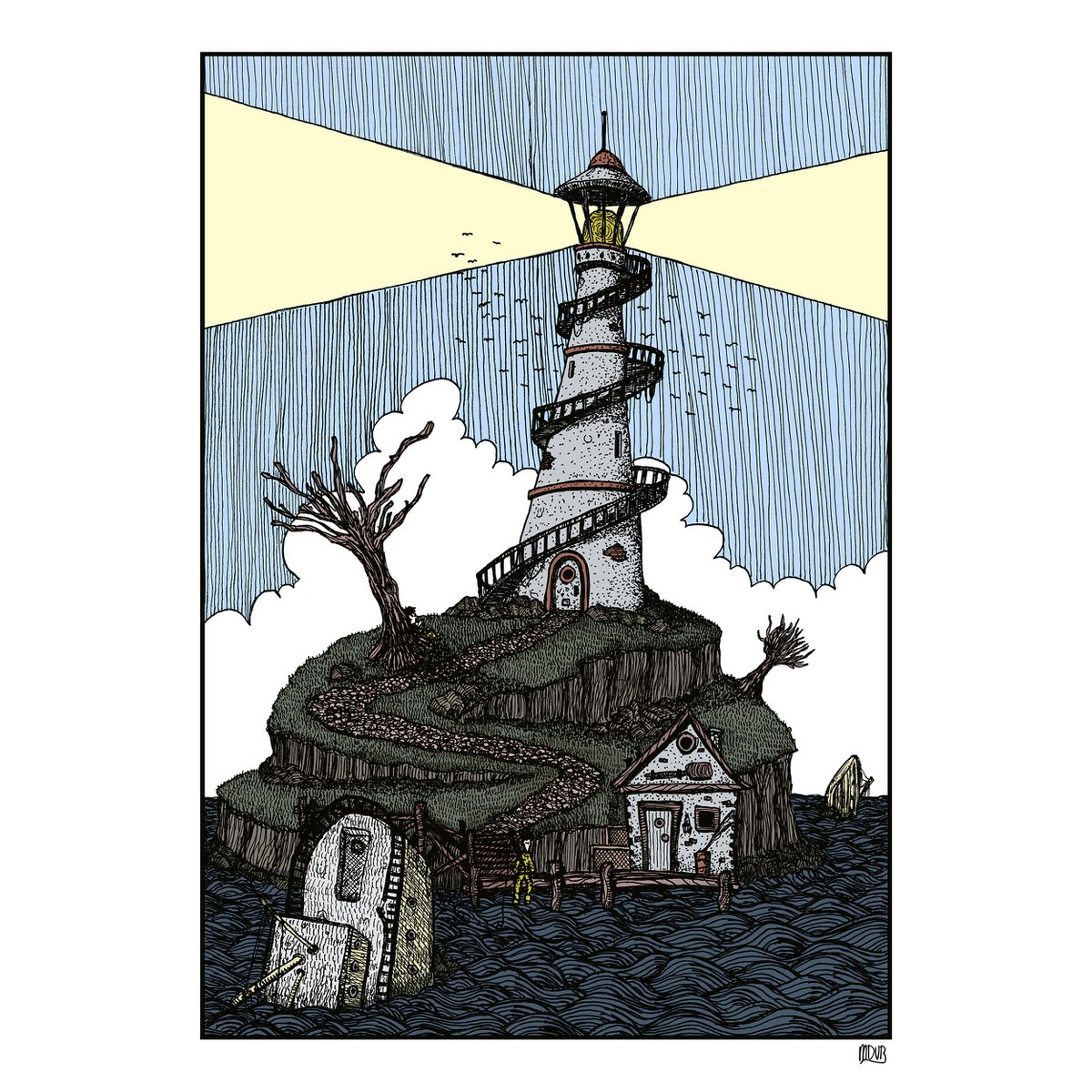 Shipwreck Island (ilustracja dwustronna) | druk artystyczny | ilustracja | plakat