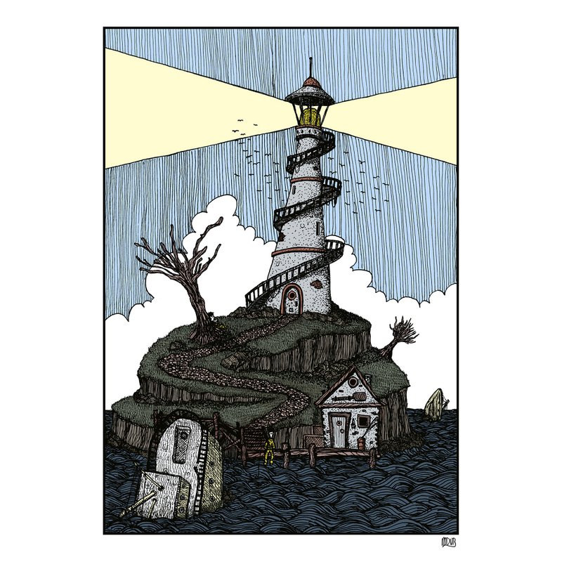 Shipwreck Island (doppelseitige Abbildung) | Kunstdruck | Illustration | Poster