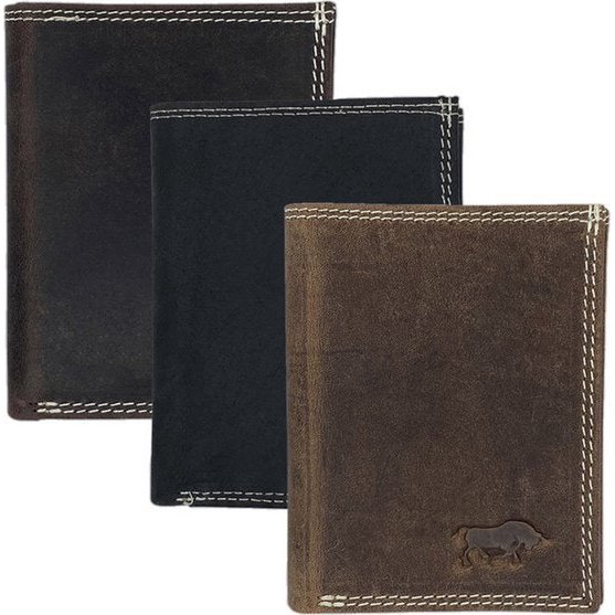 Arrigo Cognac -colored buffalo leather credit card holder, card holder and card holder with billpiece compartment