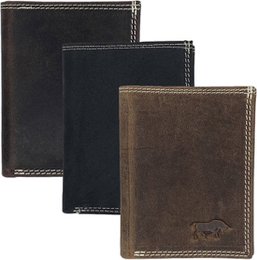 Arrigo Cognac -colored buffalo leather credit card holder, card holder and card holder with billpiece compartment