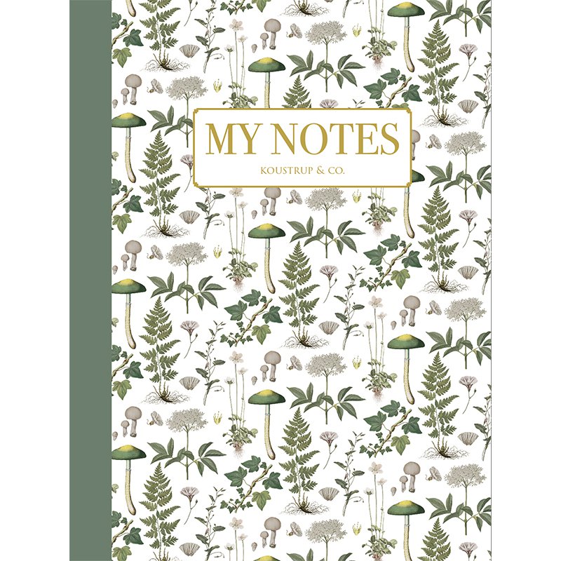 Notizheft - Grünes Blumenmuster