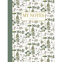 Note Booklet - Zielony wzór kwiatowy