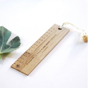 Upcycled solid wood ruler / bookmark - Mark the page with another story