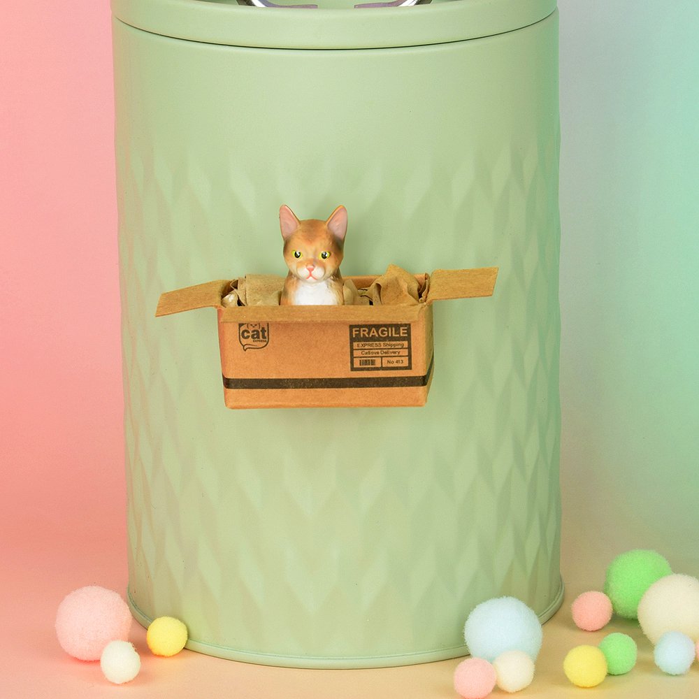Imán de Gato Hecho a Mano "Brown Tabby" - Mini Caja con Imán de Neodimio