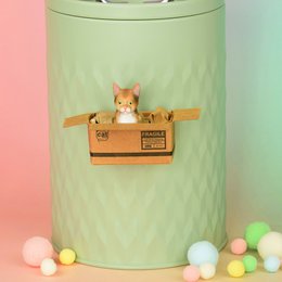 Aimant chat fait main « Brown Tabby » - Mini boîte avec aimant néodyme