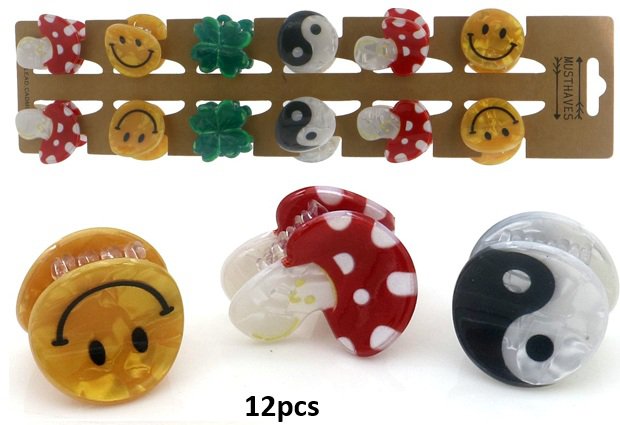 F-A23.1 H1126-004 Hair Clips 2.5cm -  3.5cm - 12pcs