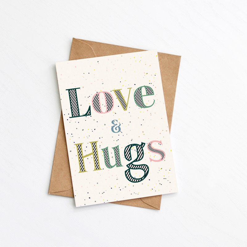 Biglietto d'amore e abbracci | Biglietto di auguri