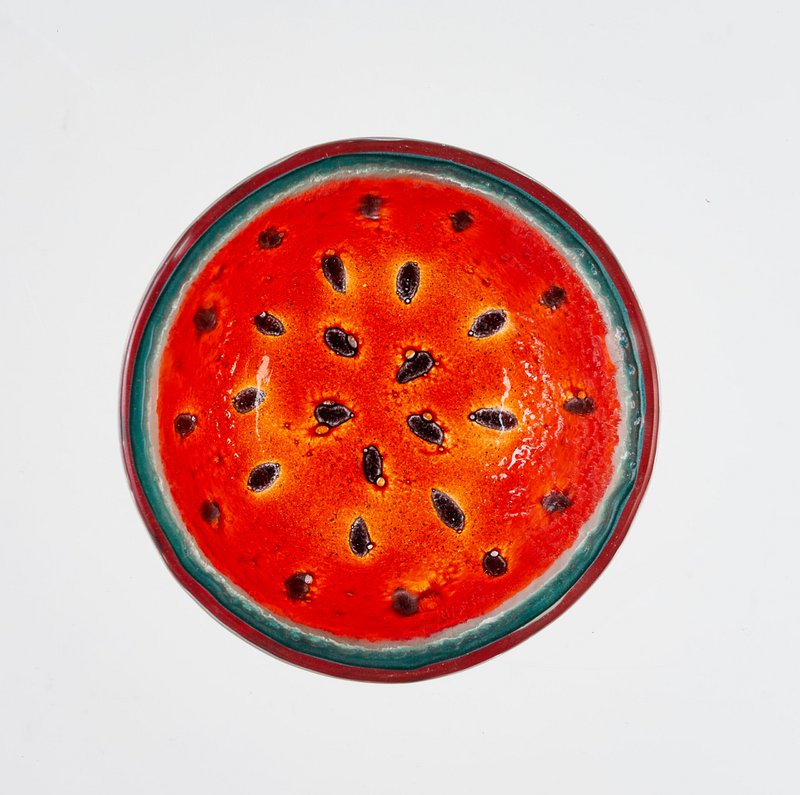 Tropical Bowl XS 9x4 Black, Green & Red Watermelon